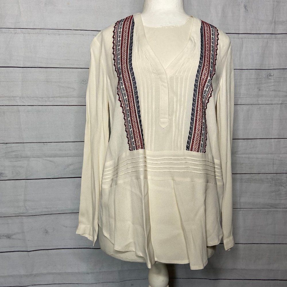 Astr the Label cream long sleeve boho top S